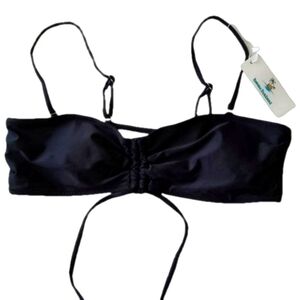 BEACHSISSI Bandeau Bikini Top BLK NWT  Sz M
